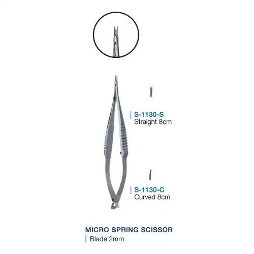 Micro Spring Scissor, 마이크로 스프링가위 8cm-2mm, Straight