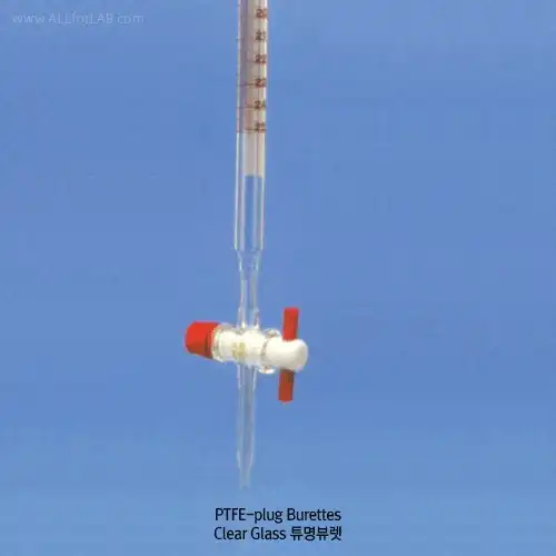 Witeg® PTFE-plug Burette, Class B, with Fine Graduation, DIN/SO, 5 ~ 100ml Made of DUIRAN® Borosilicate Glass 3.3, Delivery time 35~45sec, 테프론콕 뷰렛