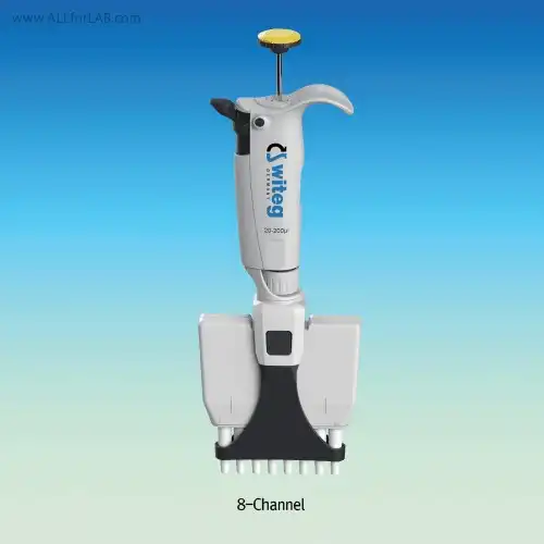 Witeg® WITOPET premium Precision Multi-channel Micropipettor, 8- & 12- Channel, 0.5 ~ 300μl, Highest Accuracy, Highest Comfort GILSON Model, Fit to Gilson Tips & Universal-type Tips, Ergonomics Design, Autoclavable,  프리미엄 정밀 다채널 피펫터