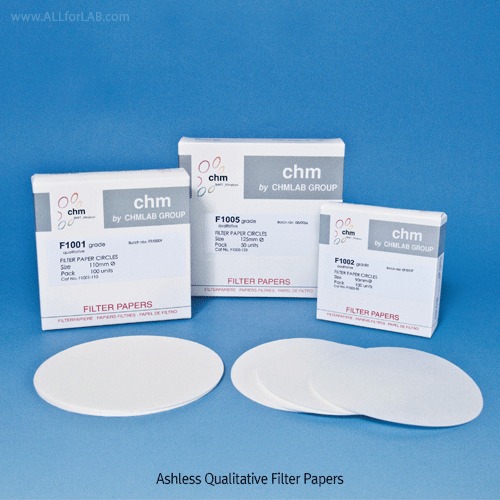 CHMLAB® Ashless Qualitative Analysis Filter PaperAsh Content 0.06%이하, Batch Traceable/ 무회 정성여과지, 분석용